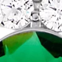Sterling Silver Crystal Faceted Oval Pendant Necklace