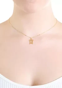 Sterling Silver Turtle Pendant Necklace