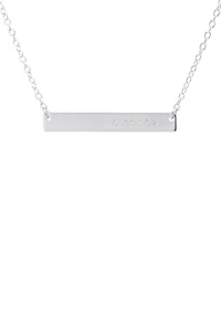 Boxed Sterling Silver Blessed Bar Necklace