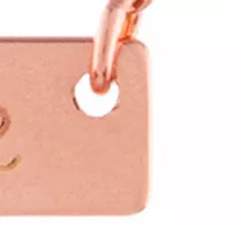 Boxed Rose Gold Over Sterling Silver Bar Necklace