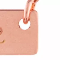 Boxed Rose Gold Over Sterling Silver Bar Necklace