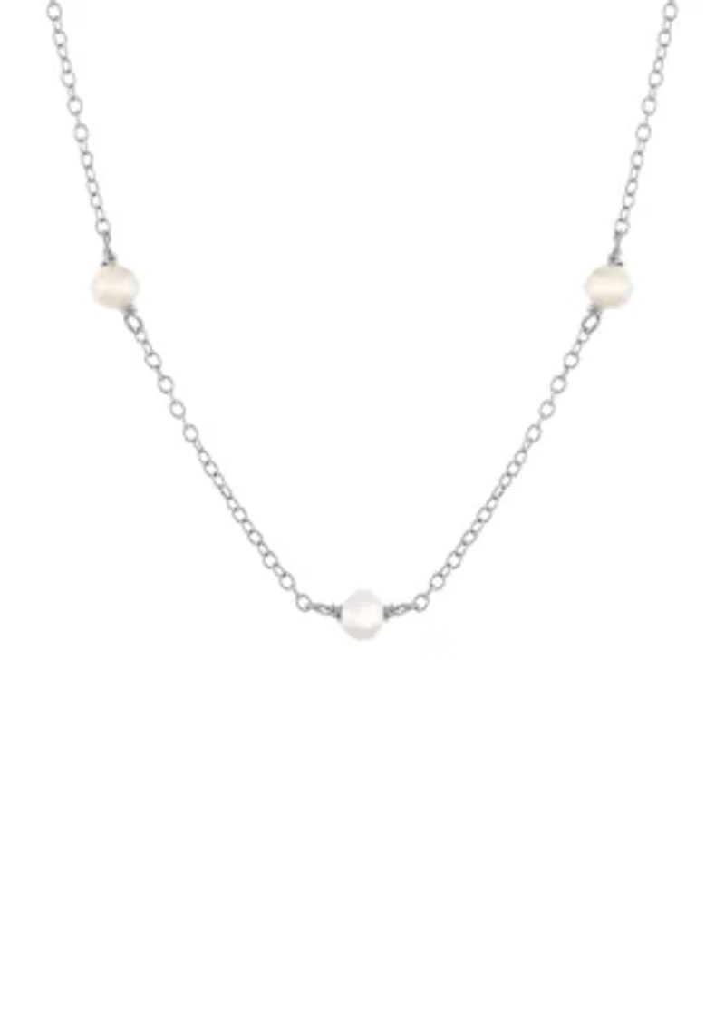 Boxed Sterling Silver 16 in + 2 in Multi Freshwater Pearl Necklace