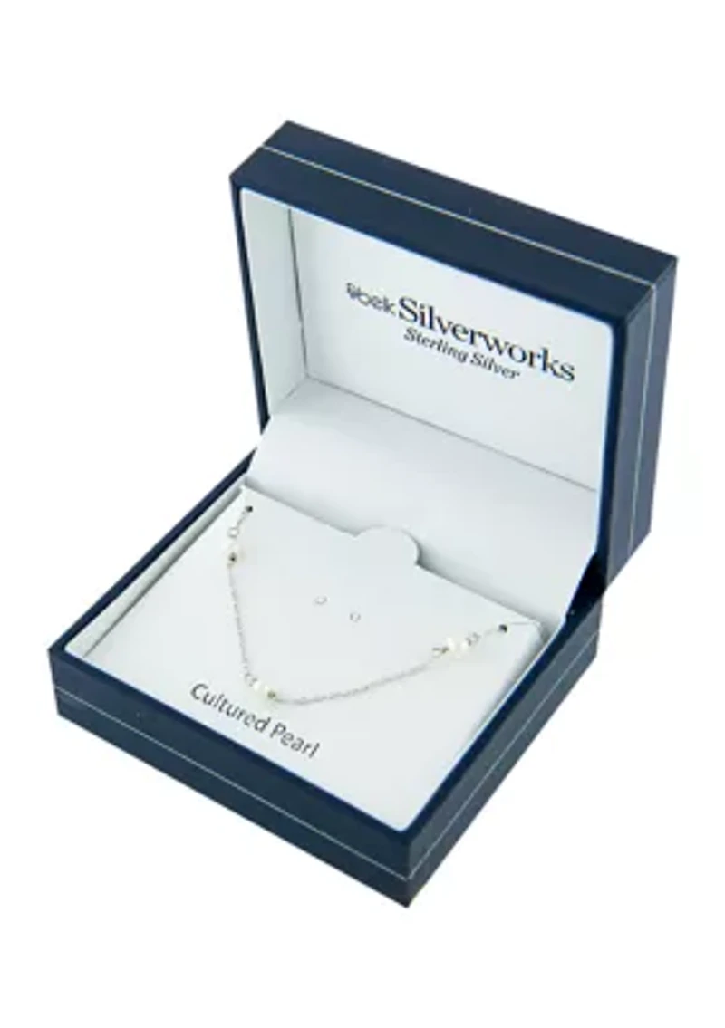 Boxed Sterling Silver 16 in + 2 in Multi Freshwater Pearl Necklace