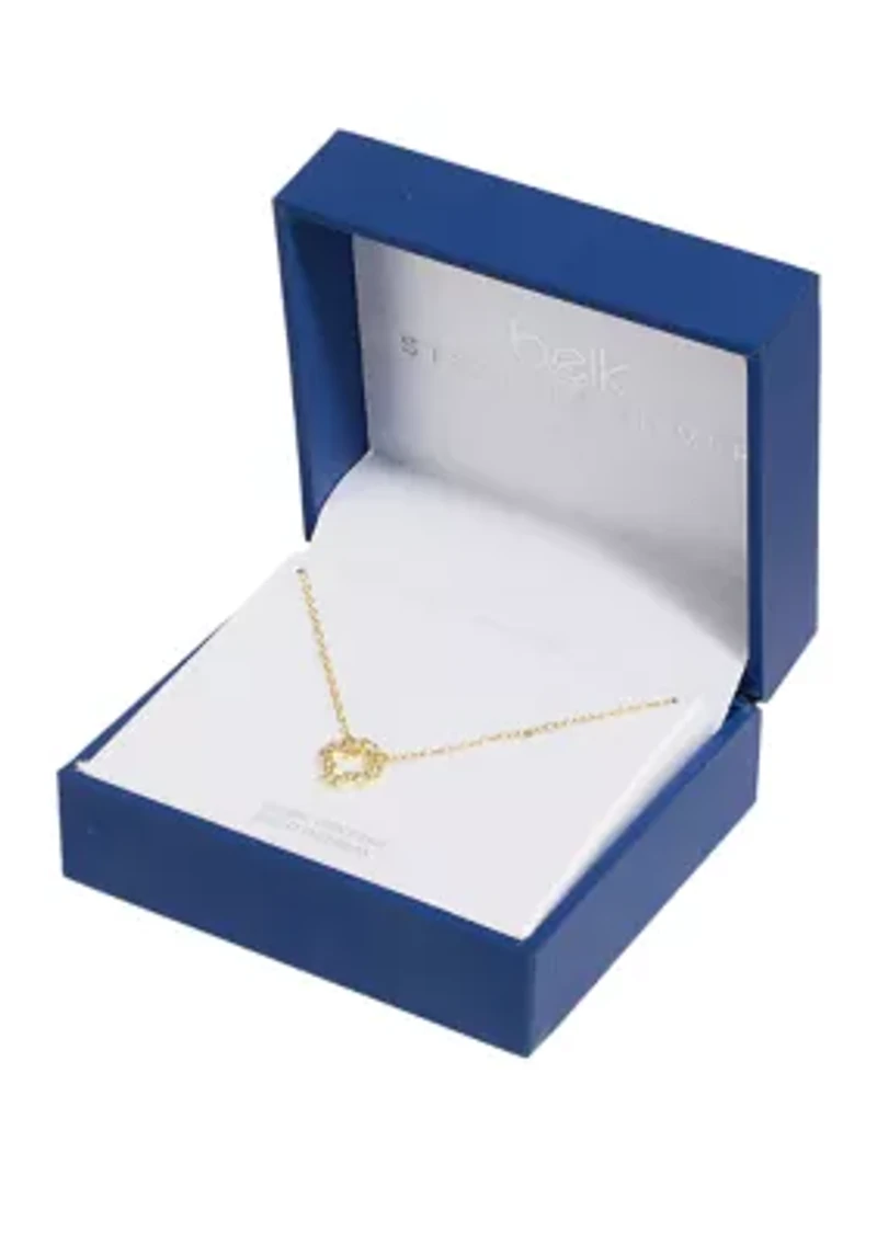 Boxed Cubic Zirconia Open Clover Necklace