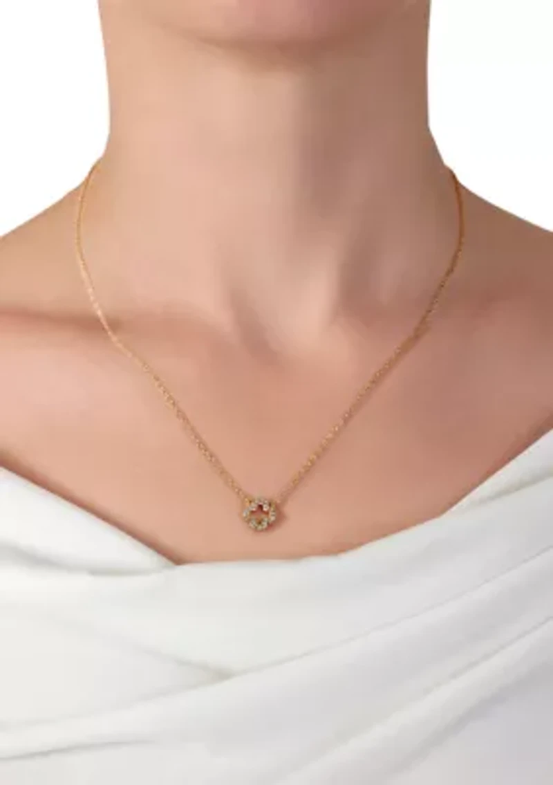 Boxed Cubic Zirconia Open Clover Necklace