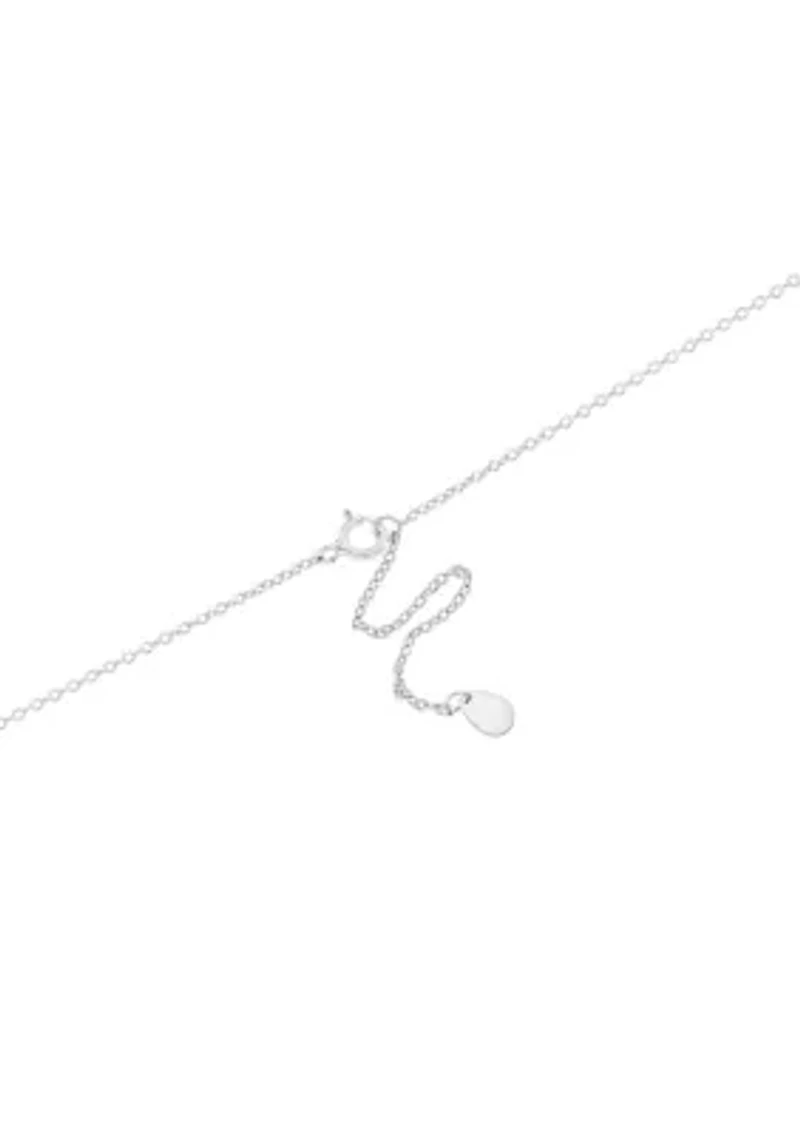 Boxed Freshwater Pearl with Cubic Zirconia Border Pendant Necklace