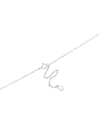 Boxed Freshwater Pearl with Cubic Zirconia Border Pendant Necklace