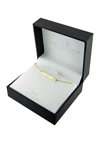 Boxed Sterling Silver 16" + 2" Cubic Zirconia Faith Bar Necklace or Gold