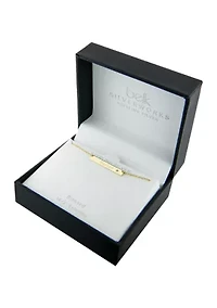 Boxed Sterling Silver 16" + 2" Cubic Zirconia Blessed Bar Necklace or Gold