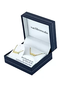 Boxed Gold Over Fine Silver Plated  16 in + 2 in  Mom and 14 in + 2 in  Angel Mom and Me Necklace Set