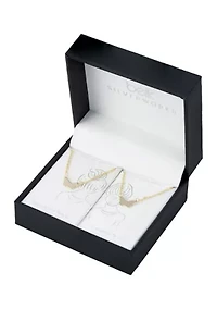Boxed Gold Over Fine Silver Plated 16'' + 2" Butterfly 2 Piece Necklace Set