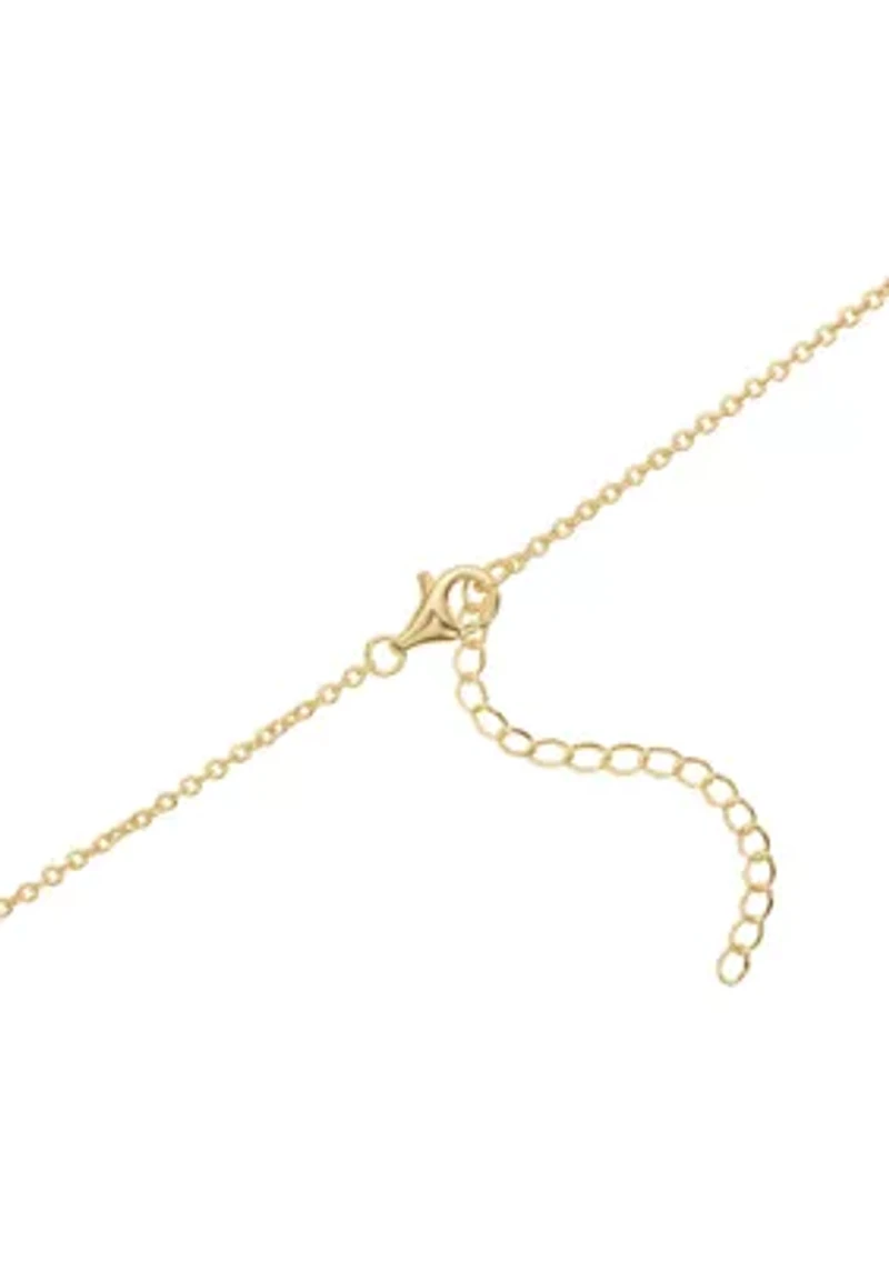 Gold Plated Cubic Zirconia Pave Daisy Flower Earring and Necklace Set