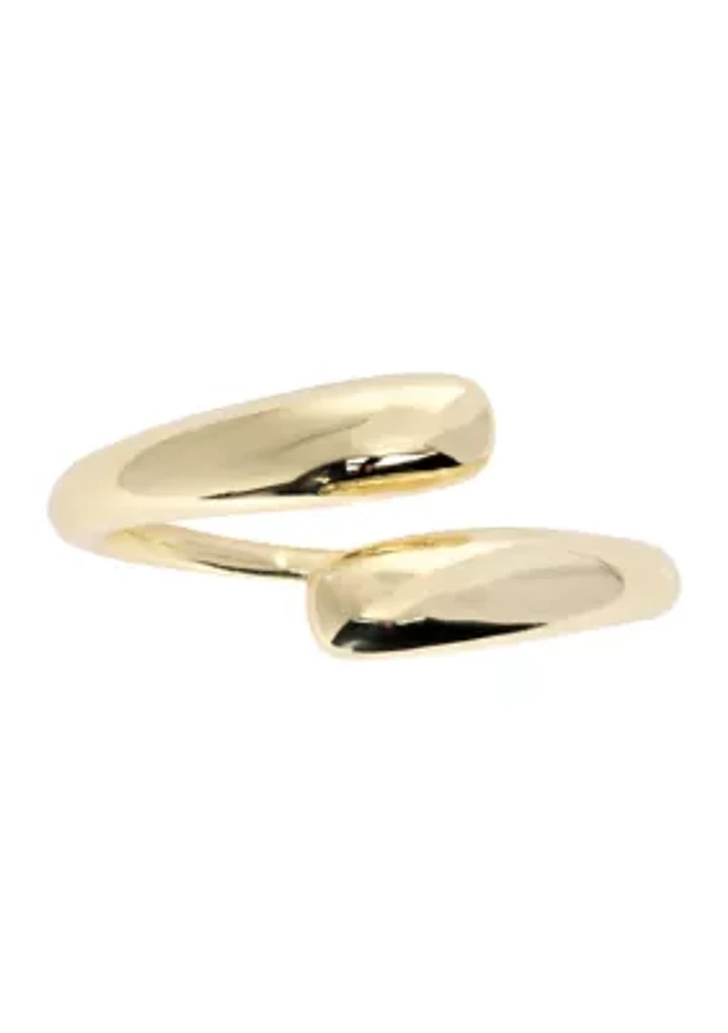 Dome Hoop Earrings and Open Adjustable Ring Set