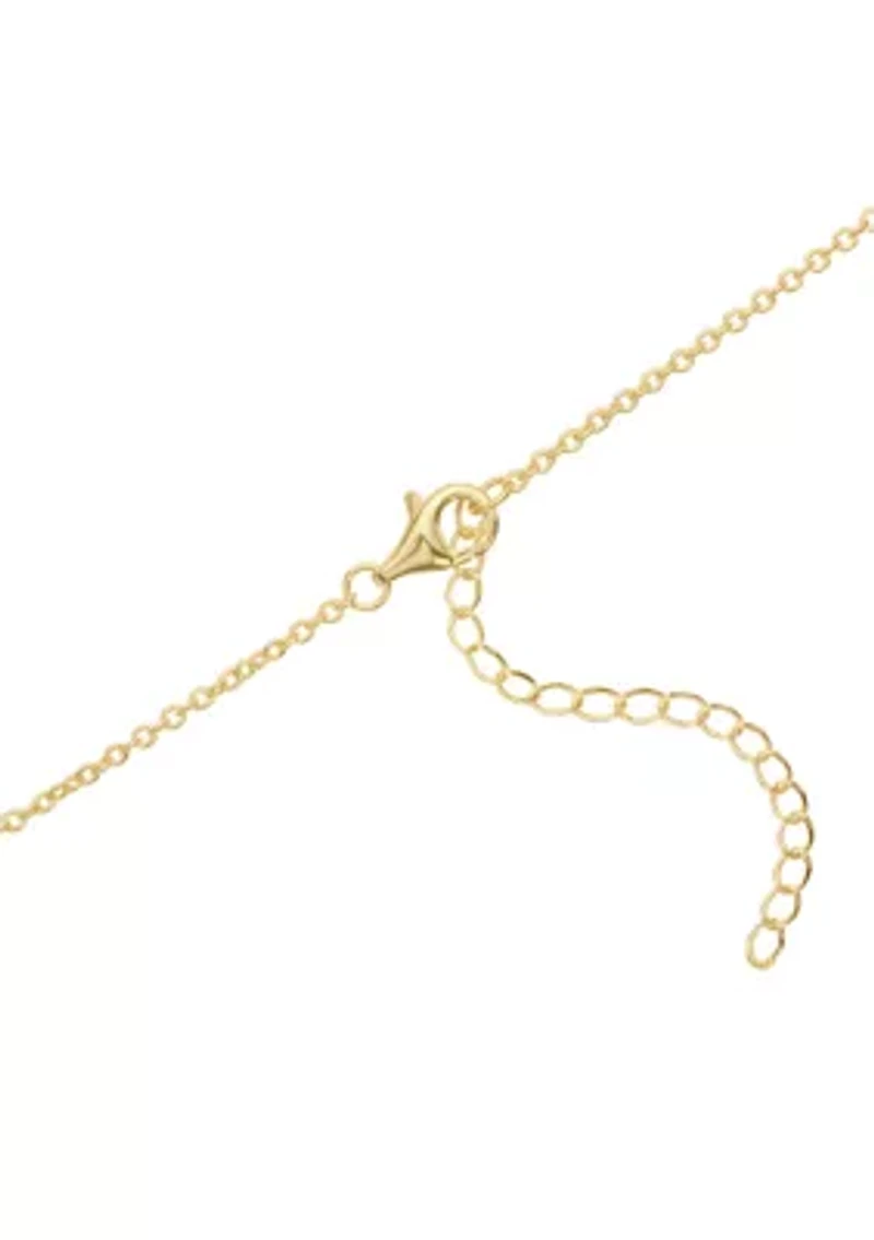 Gold Plated Mystic Cubic Zirconia Pear Necklace and Stud Earring Set