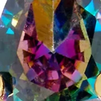 Gold Plated Mystic Cubic Zirconia Pear Halo Necklace and Stud Earring Set