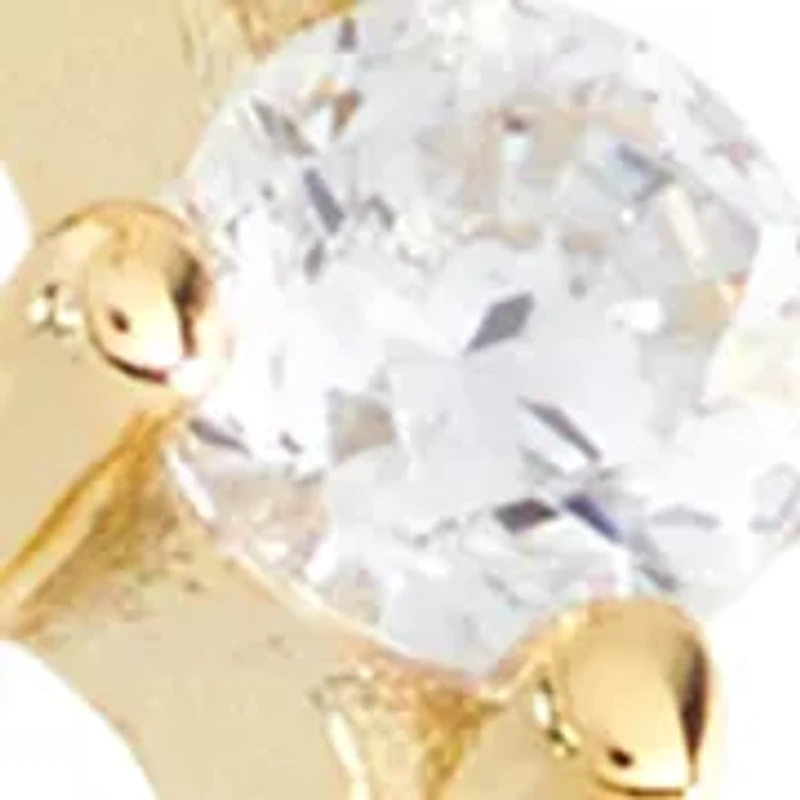 Cubic Zirconia Trinity Stud and Huggie Hoop Earring Set