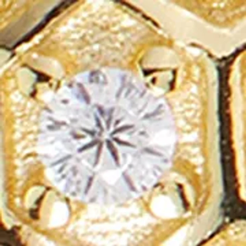 Gold Over Sterling Silver Cubic Zirconia Turtle and Round Duo Stud Earring Set