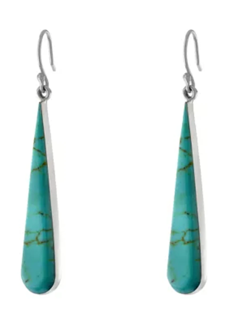 Sterling Silver Red Jasper Long Teardrop Earrings