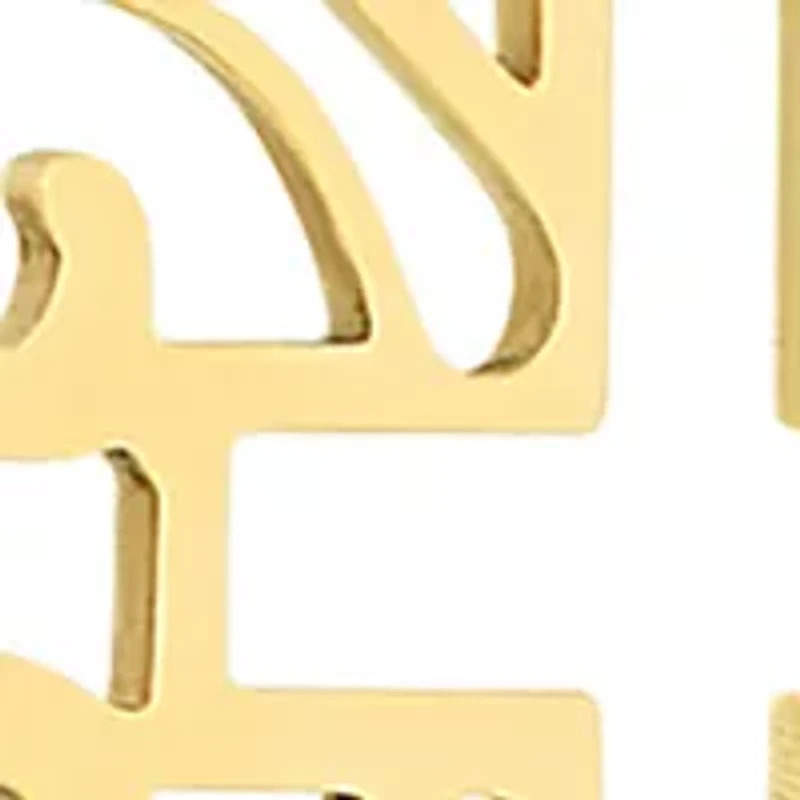 Gold Over Sterling Silver Laser Cut Oval Cross Drop Earrings