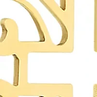 Gold Over Sterling Silver Laser Cut Oval Cross Drop Earrings