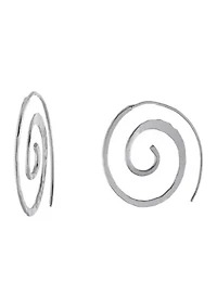 Sterling Silver Hammered Swirl Earrings