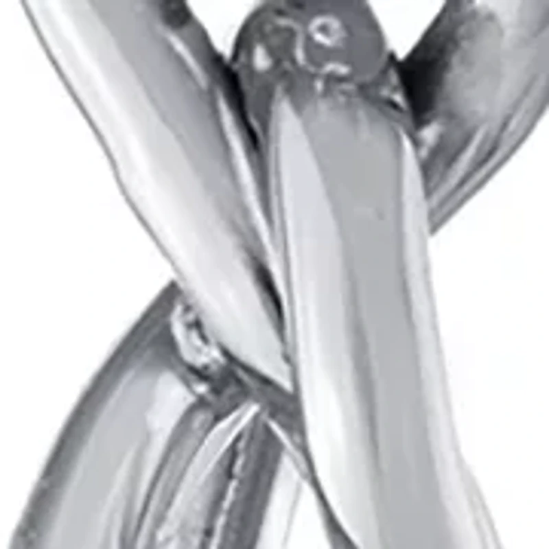 Sterling Silver Double Round Twist Drop Earrings