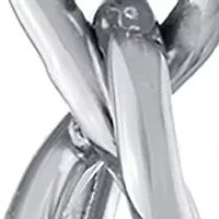 Sterling Silver Double Round Twist Drop Earrings