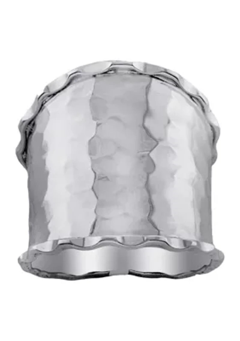 Sterling Silver Wide Hammered Ring, Size 8