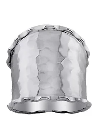 Sterling Silver Wide Hammered Ring, Size 8