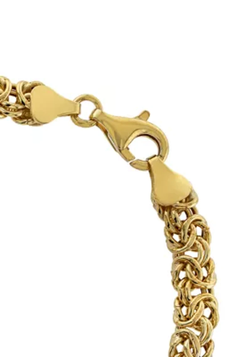 Sterling Silver 7.5" Byzantine Bracelet