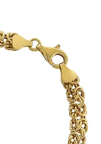 Sterling Silver 7.5" Byzantine Bracelet