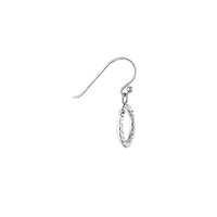 Sterling Silver Crystal Open Round Drop Earrings