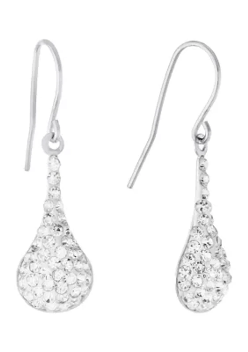 Sterling Silver Crystal Pavé Genie Drop Earrings