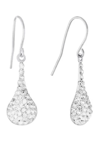 Sterling Silver Crystal Pavé Genie Drop Earrings