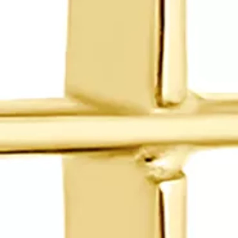 Gold Over Sterling Silver Cross Drop Earrings
