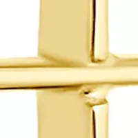 Gold Over Sterling Silver Cross Drop Earrings