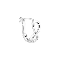 Sterling Silver .5IN Small Infinity Clutchless Hoop Earrings