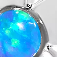 Sterling Silver Simulated Blue Opal Flower Stud Earrings