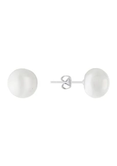 Sterling Silver 10 Millimeter Freshwater Pearl Stud Earrings