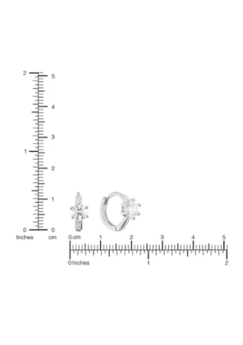 Sterling Silver Cubic Zirconia HUGGIE Earrings
