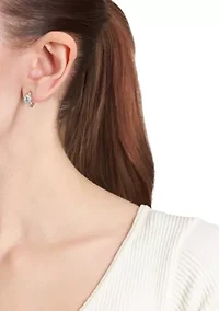 Sterling Silver Cubic Zirconia HUGGIE Earrings