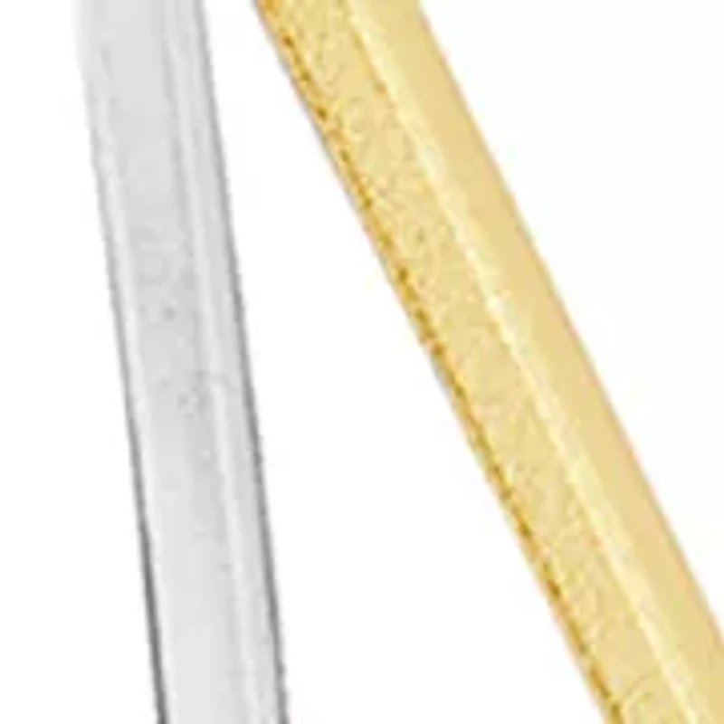 Two Tone Over Sterling Silver Double Open Kite Drop Earrings