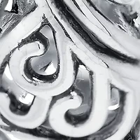 Sterling Silver 1 Inch Filigree Click-Top Hoop Earrings