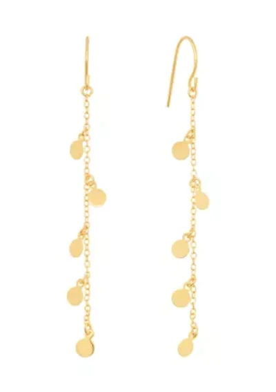 Sterling Silver Flat Disc Drop Earrings