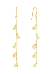 Sterling Silver Flat Disc Drop Earrings