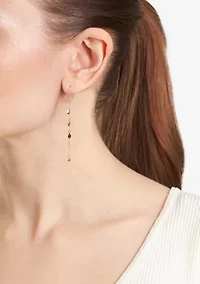 Sterling Silver Flat Disc Drop Earrings
