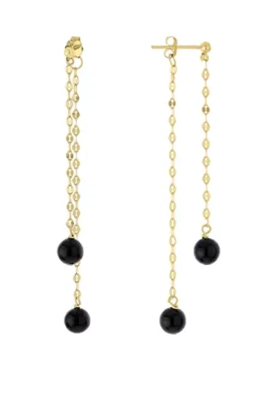 6 Millimeter Front and Back Chain Drop Earrings
