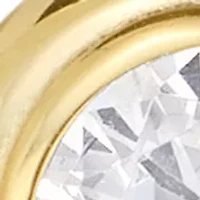 Gold Over Sterling Silver 5mm Cubic Zirconia Bezel Stud Earrings