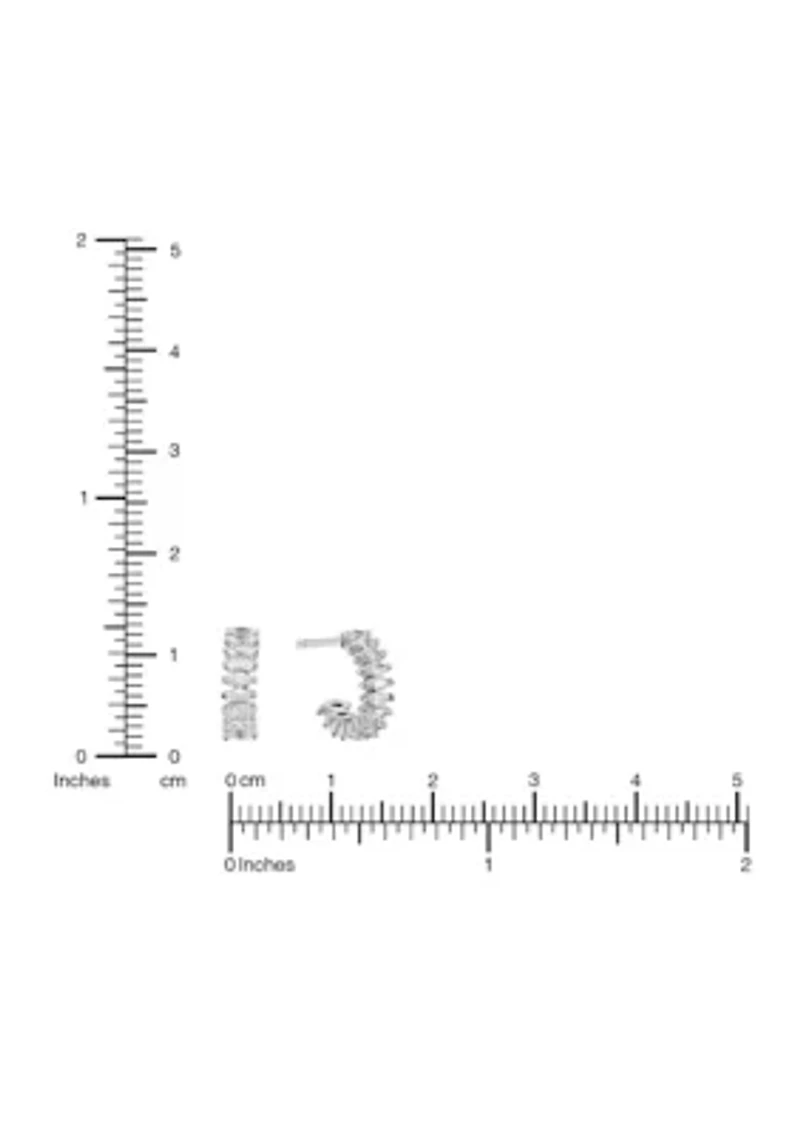 Marquise Cubic Zirconia Post Hoop Earrings