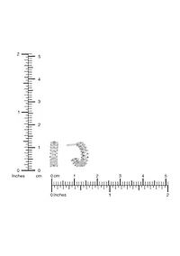 Marquise Cubic Zirconia Post Hoop Earrings